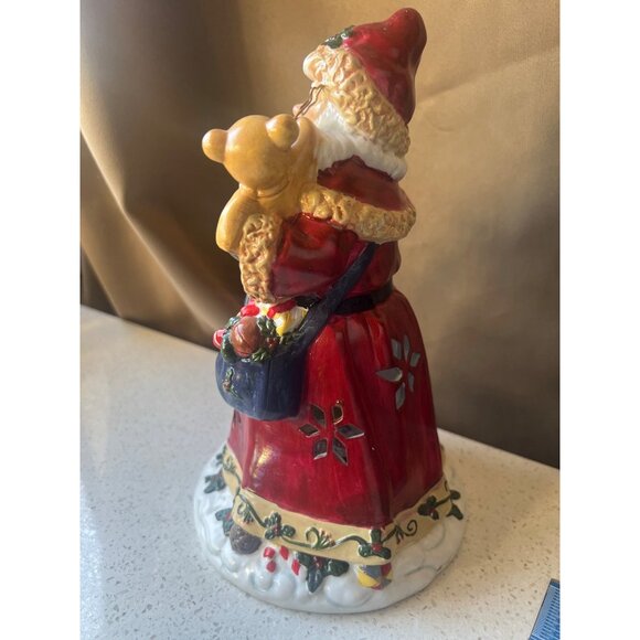Santa Claus Figurine Lantern Design With LED Light Effects 8" T Gift - Picture 4 of 16